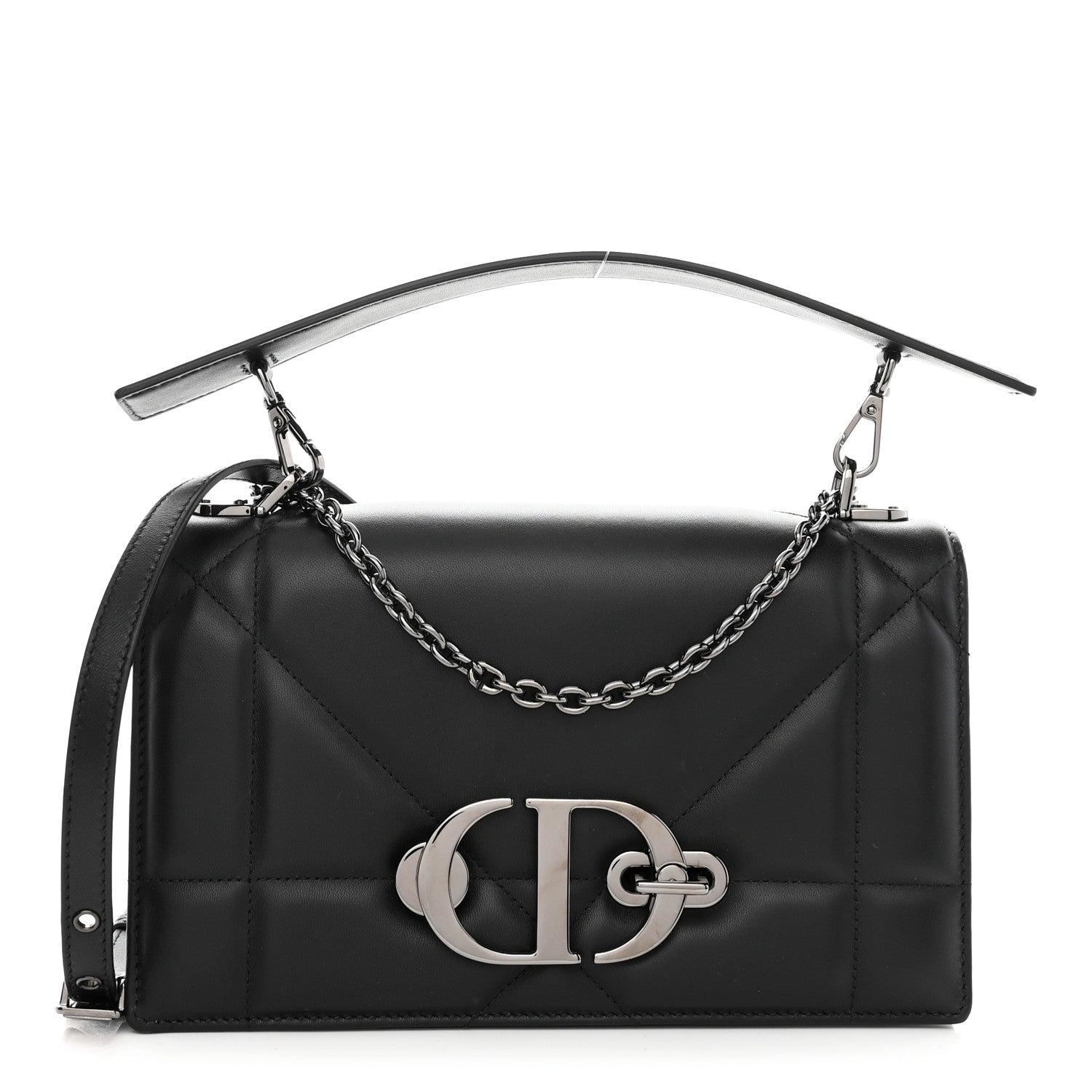Christian Dior Lambskin Maxi Cannage 30 Montaigne Chain Top Handle Bag Black 1 of 7