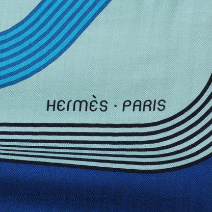 Hermes Cashmere Silk Circuit 24 Faubourg Shawl 140 4 of 7
