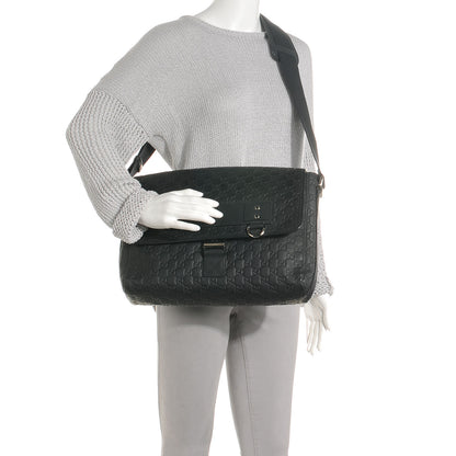 Gucci Rubber Guccissima Medium Messenger Bag Black 2 of 7