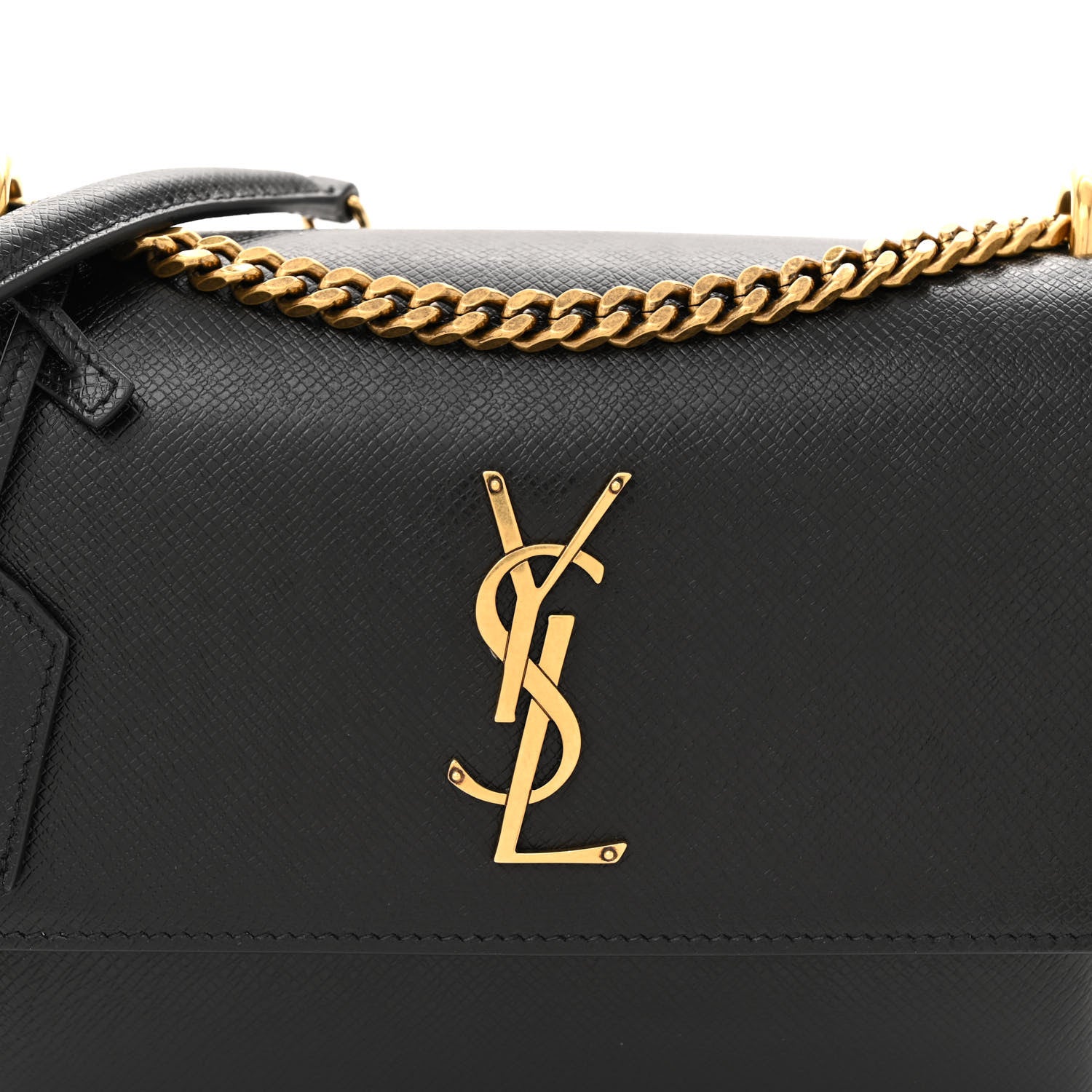 Saint Laurent Coated Bark Calfskin Medium Monogram Sunset Black 8 of 11