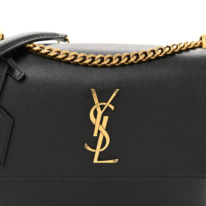 Saint Laurent Coated Bark Calfskin Medium Monogram Sunset Black 8 of 11