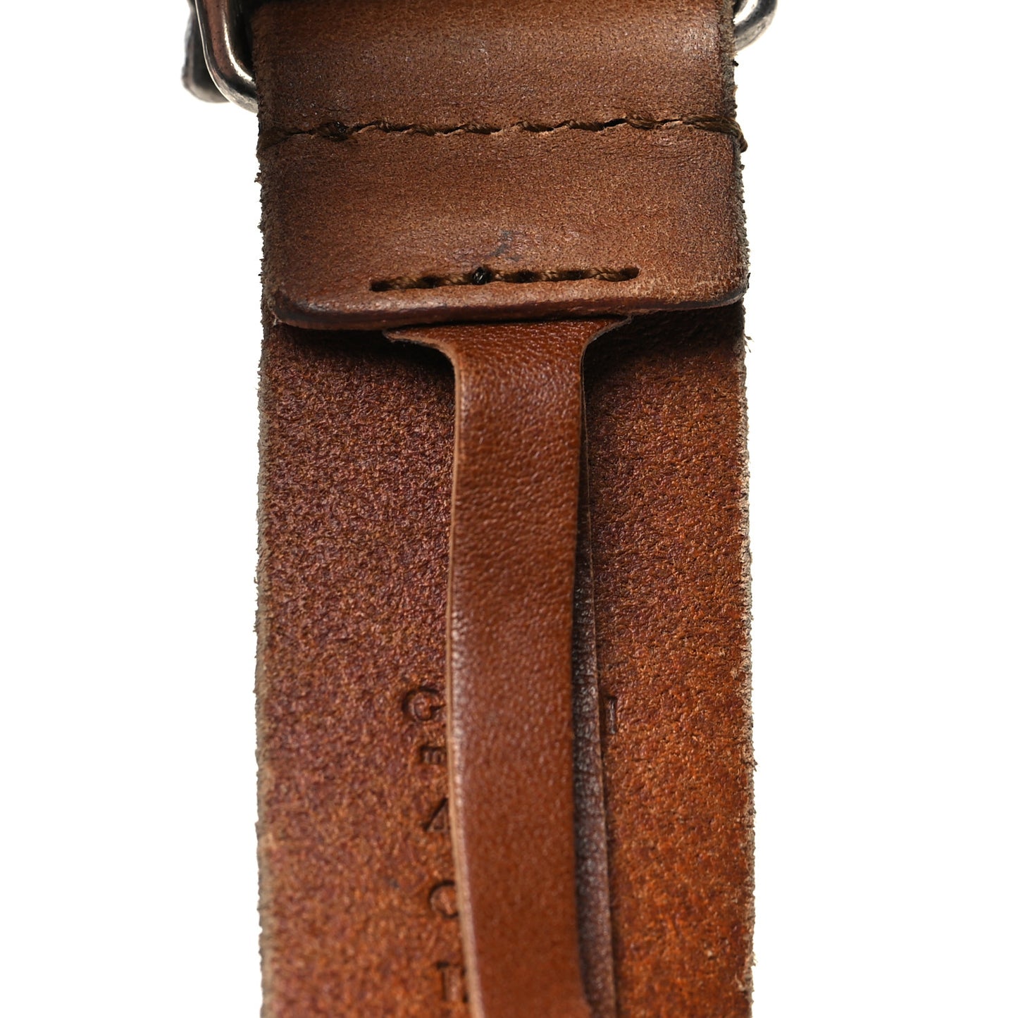 Calfskin Brass Feline Buckle Belt 120 48 Toscano