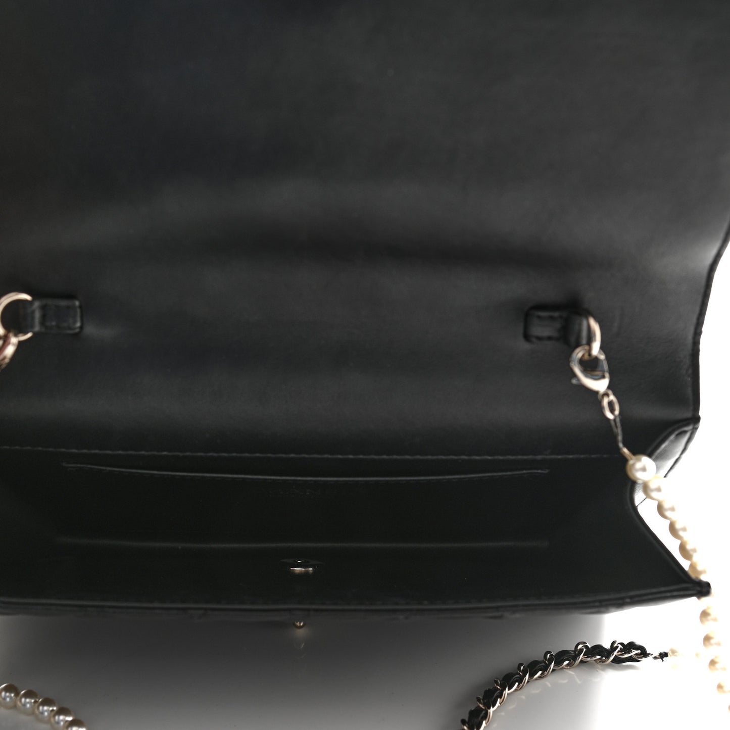 Lambskin Quilted Fantasy Pearl Flap Black