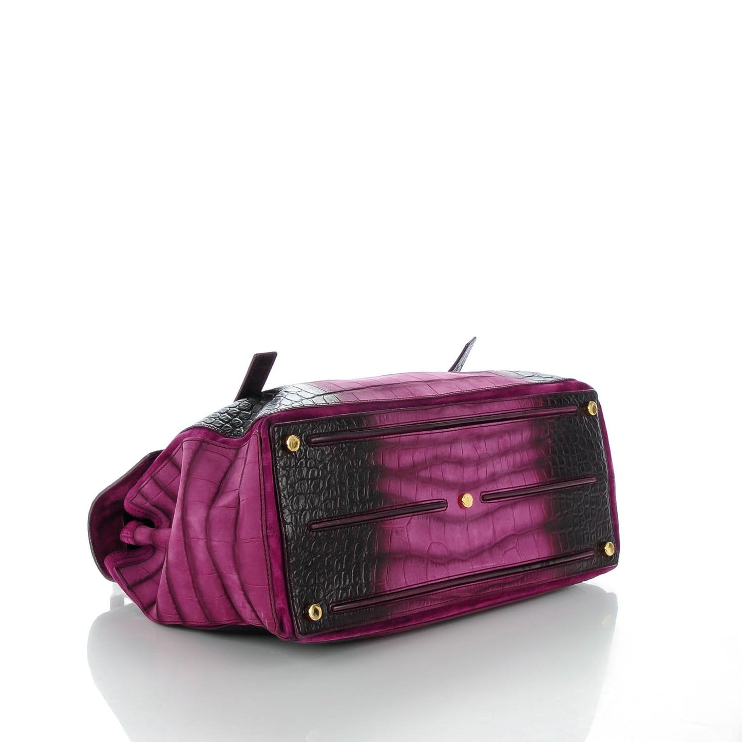 Nubuck Crocodile Embossed Large Muse Two Purple