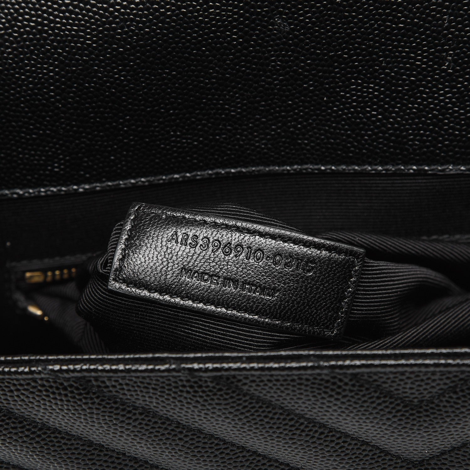 Saint Laurent Grain De Poudre Matelasse Chevron Large Monogram Satchel Black 8 of 8