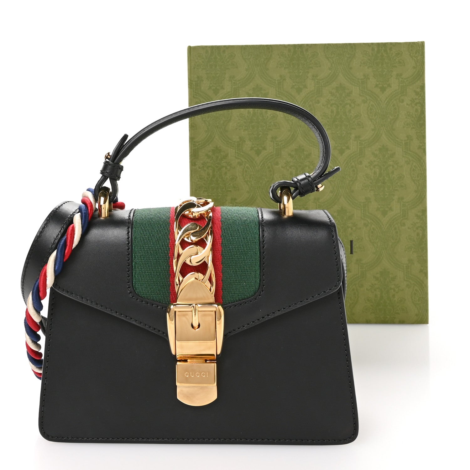 Gucci Calfskin Mini Sylvie Top Handle Bag Black 11 of 11
