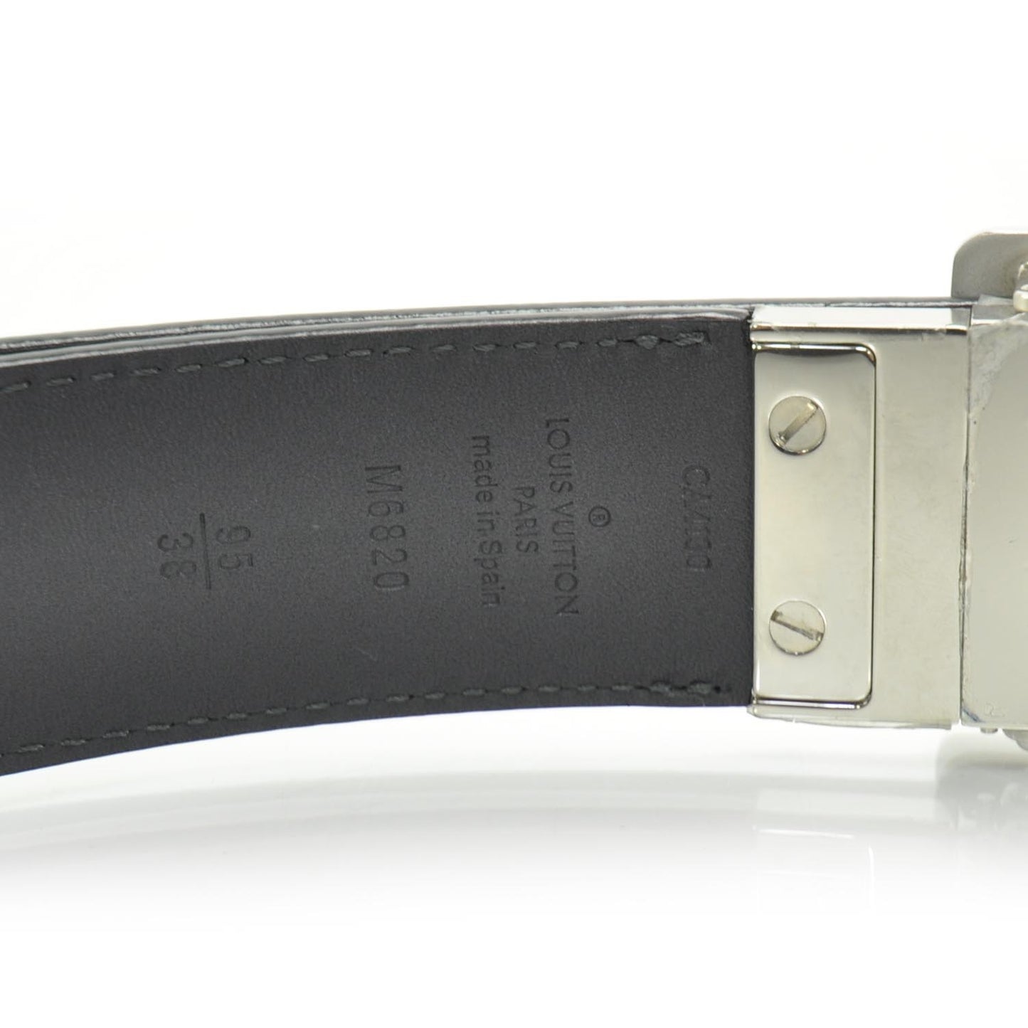 Calfskin Damier Embossed Inventeur Reversible Belt 95 38