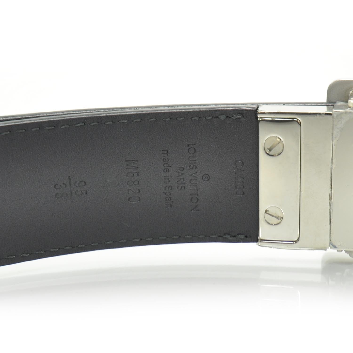 Louis Vuitton Calfskin Damier Embossed Inventeur Reversible Belt 95 38 4 of 5