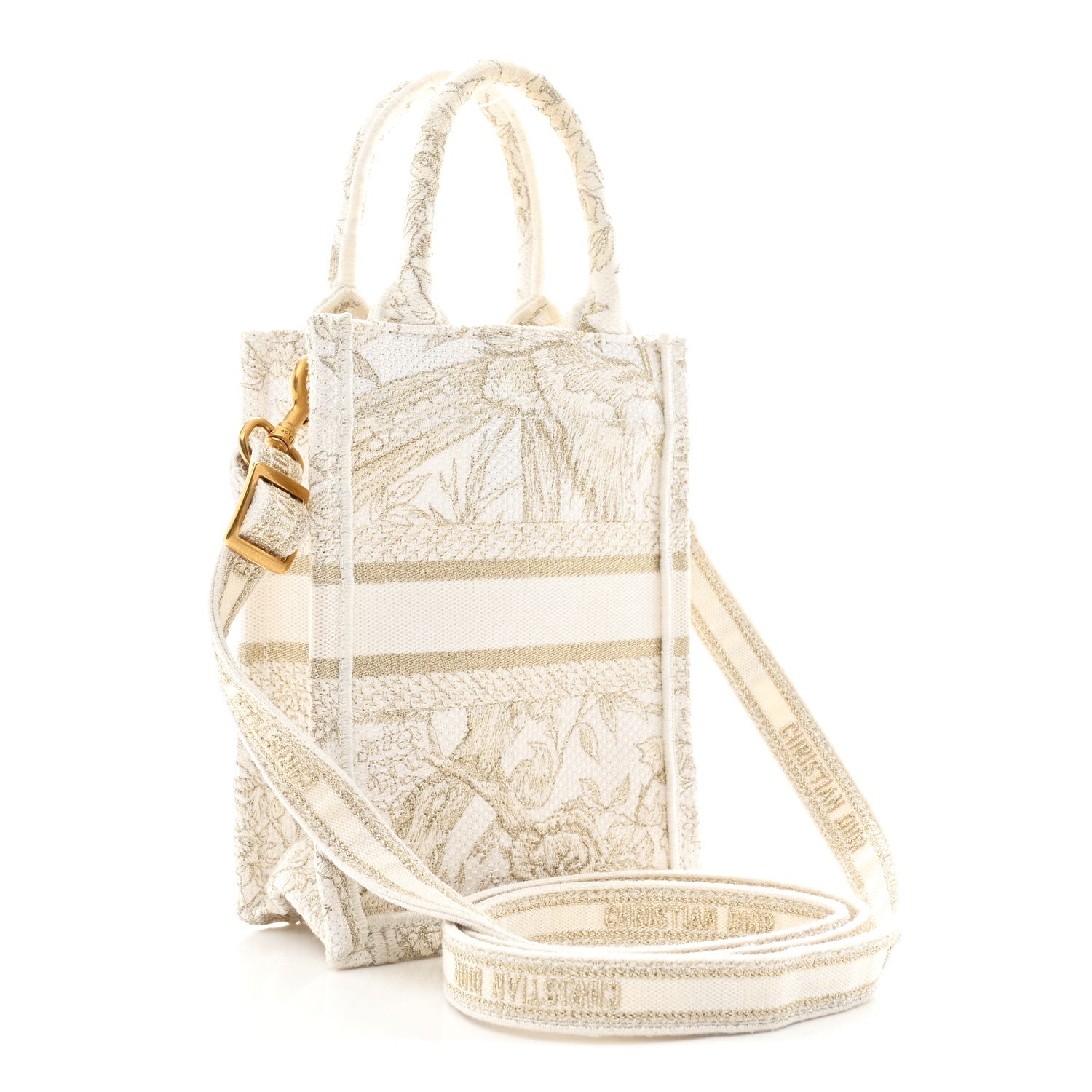 DIOR バッグ Christian Dior Beige/Black Mizza Embroidered Medium Lady D-Lite