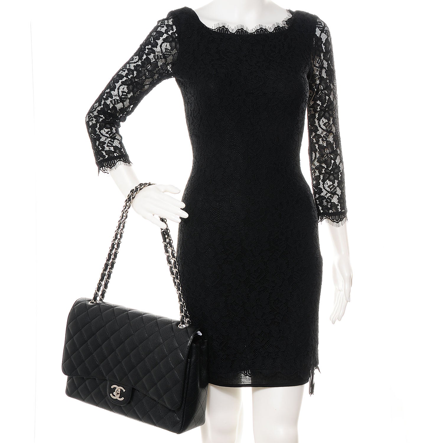 Chanel Caviar Quilted Maxi Double Flap Black 2 of 7