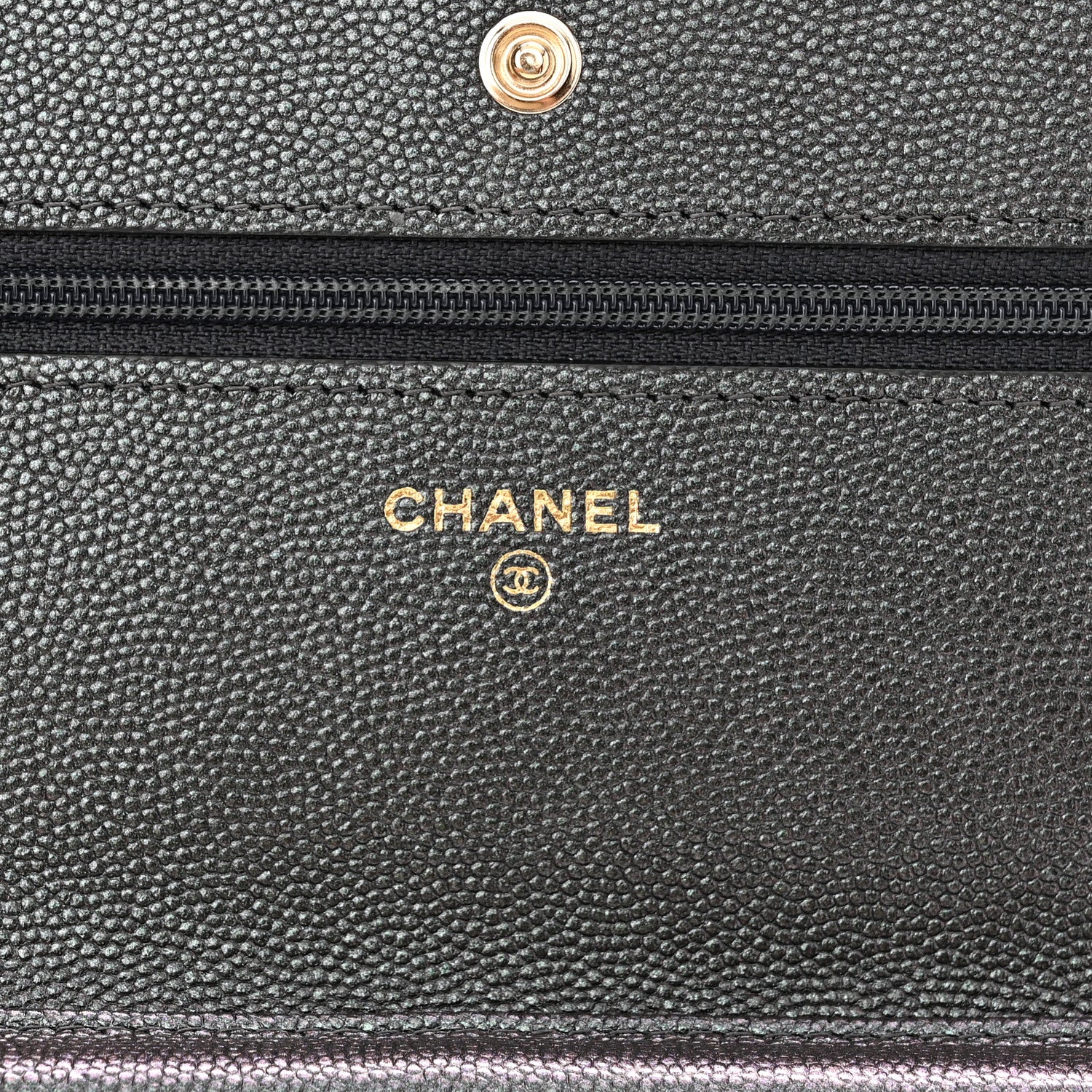 Chanel Iridescent Caviar Quilted Wallet On Chain WOC Black 5 of 10