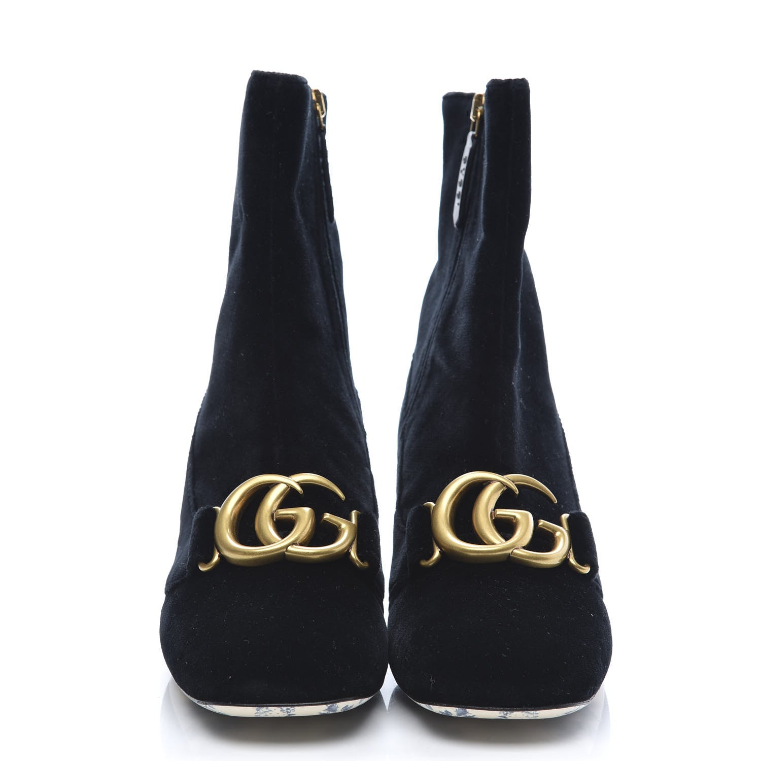 Gucci Softy Velvet Malaga Kid GG Victoire 55mm Ankle Boots 38 Black 2 of 10