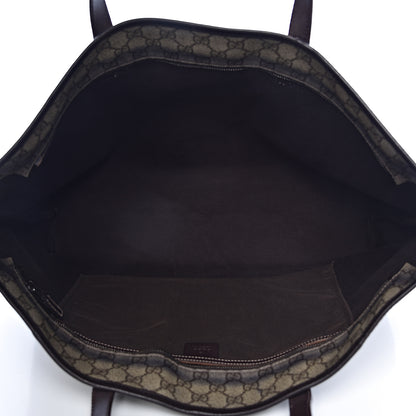 Gucci GG Supreme Monogram Large Zippered Shopping Tote Brown 5 of 13