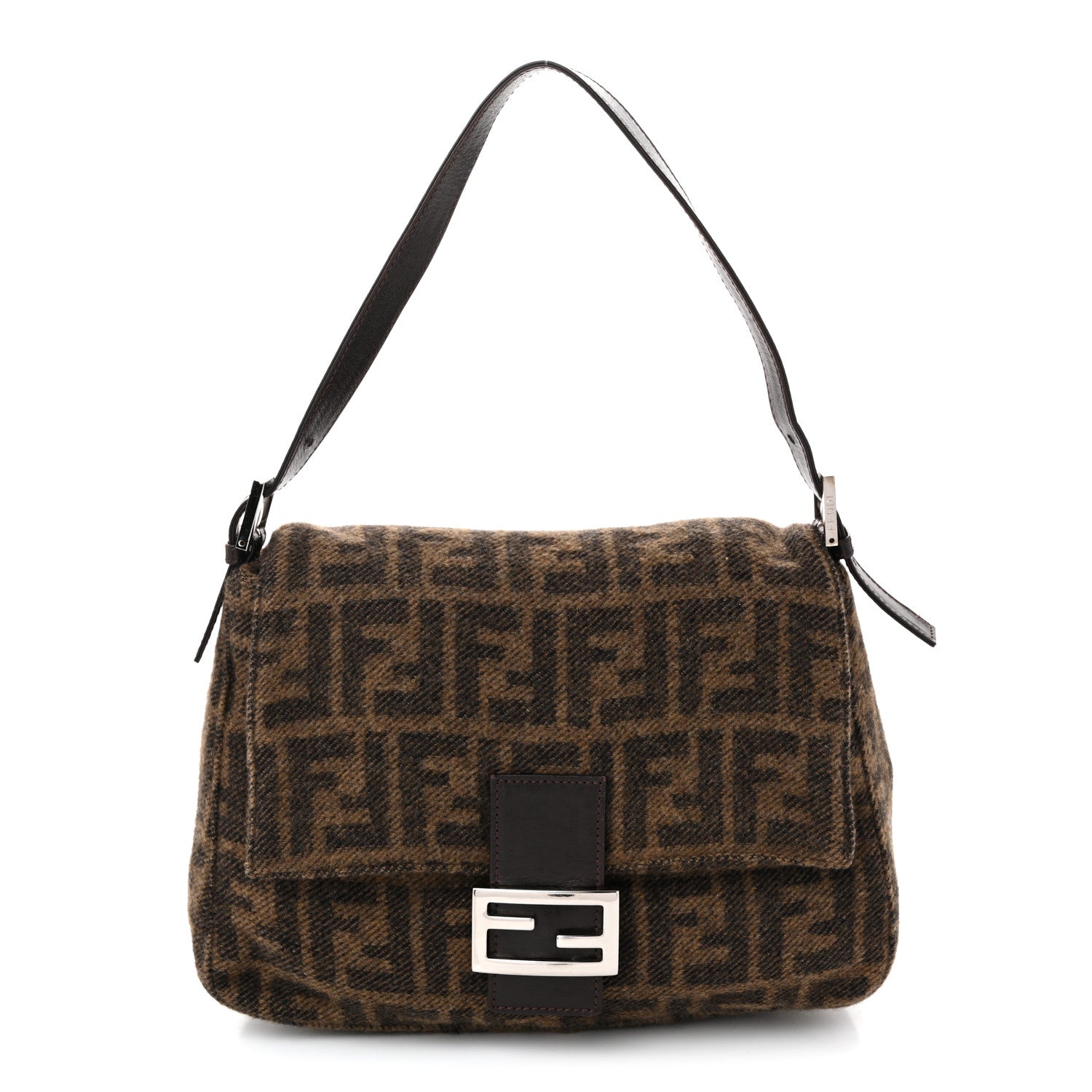 Fendi Wool Zucca Mama Baguette Tobacco 1 of 10