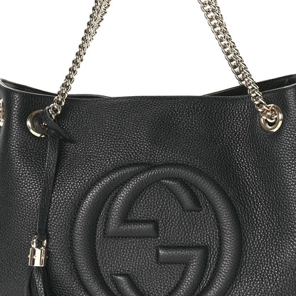 Gucci Pebbled Calfskin Medium Soho Chain Shoulder Bag Black 8 of 11