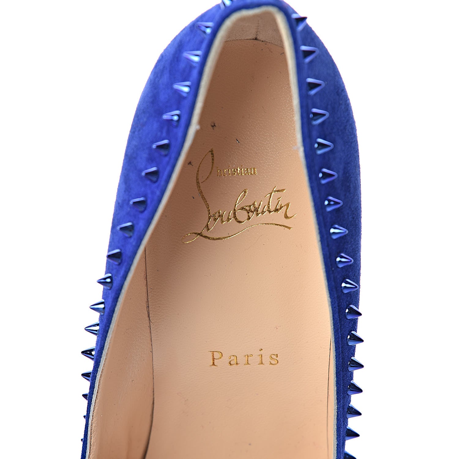 Christian Louboutin Veau Velours Anjalina 100 Pumps 39.5 Azulejo 5 of 10