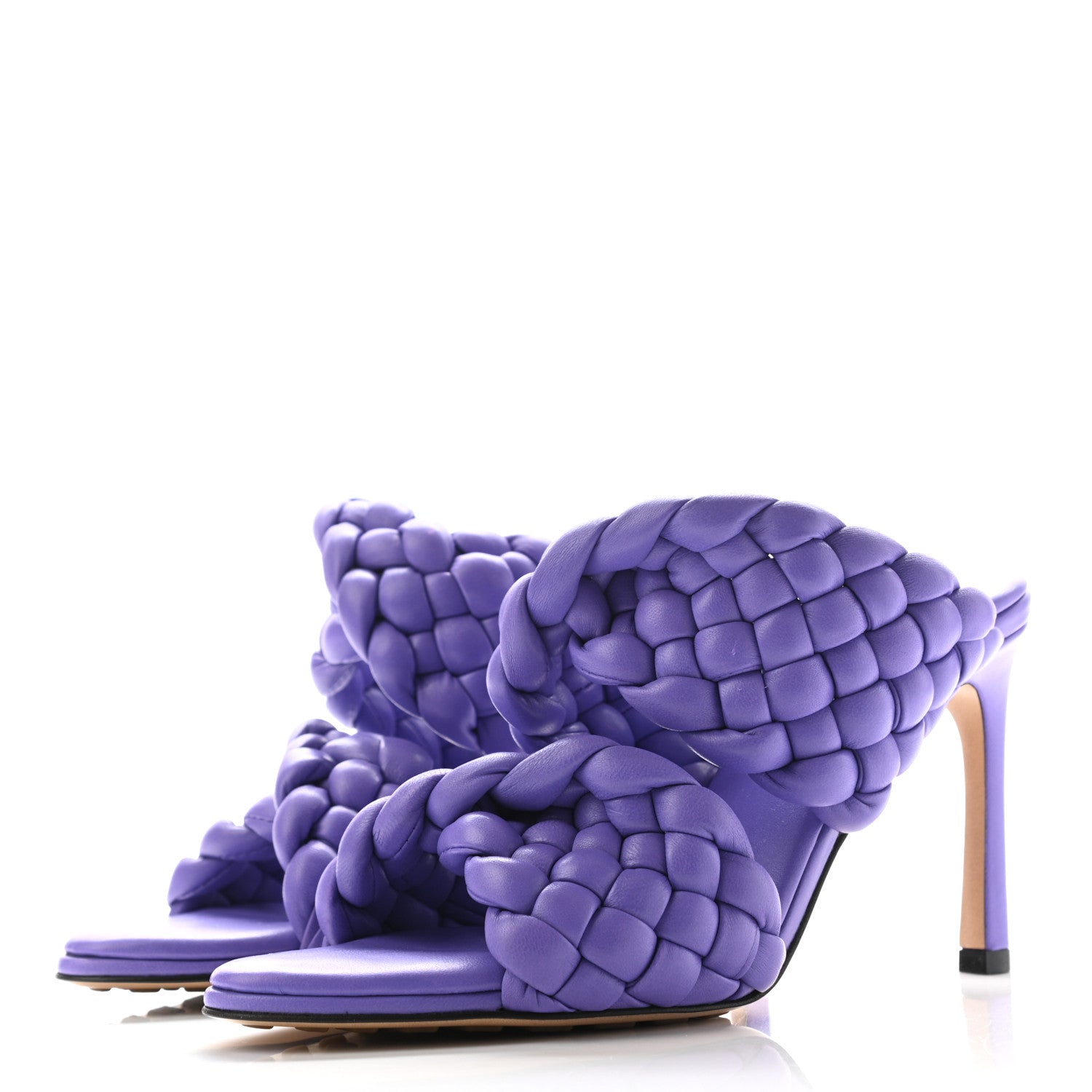 Bottega Veneta Nappa Twisted Padded Intrecciato Curve Slide Sandals 36 Purple 3 of 7