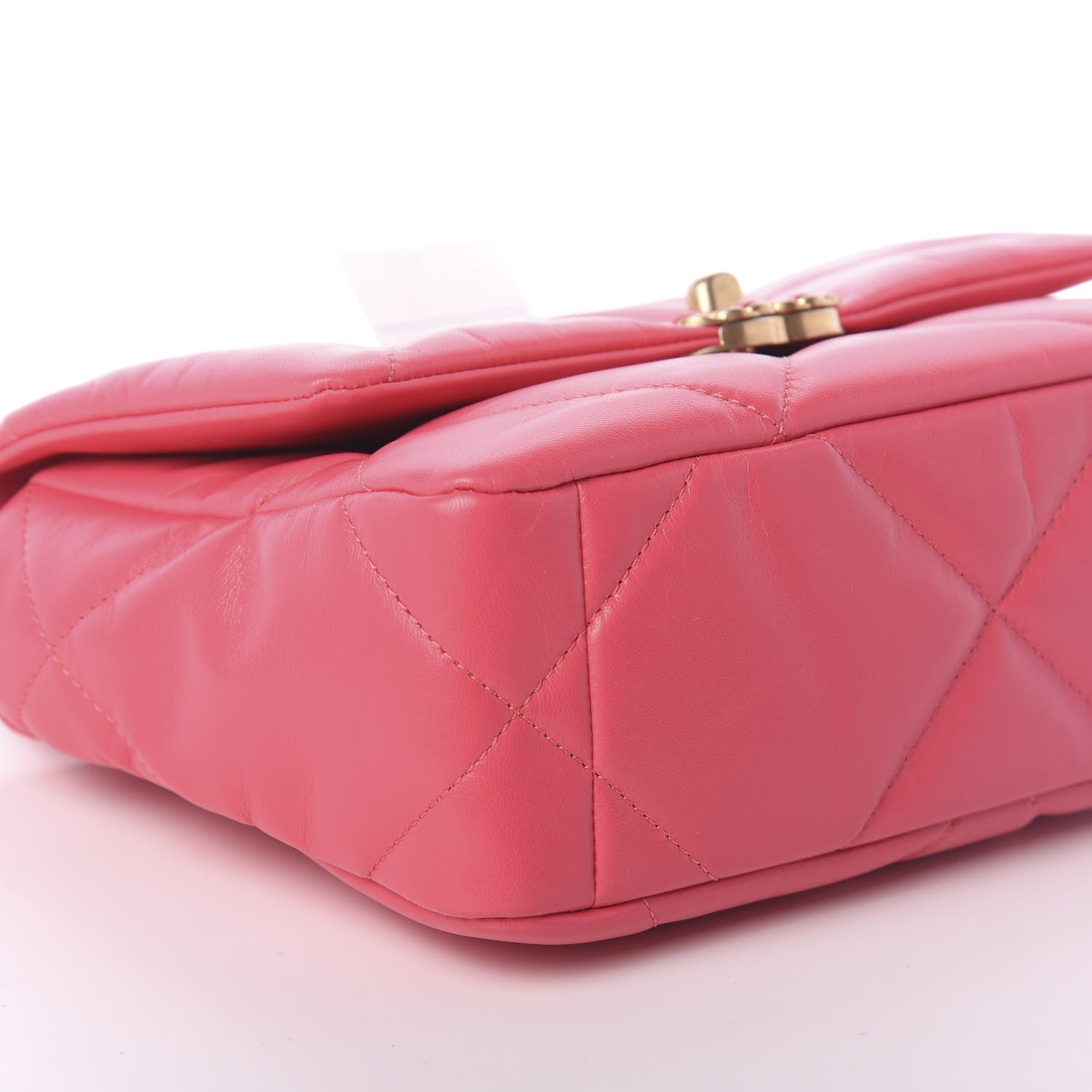 Chanel Shiny Goatskin Quilted Medium 19 Flap Dark Pink 9 of 10