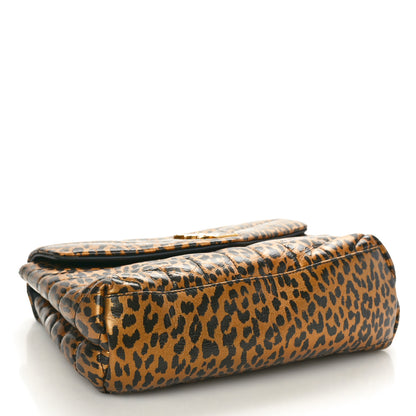 Saint Laurent Calfskin Y Quilted Monogram Small Loulou Chain Satchel Leopard 4 of 14