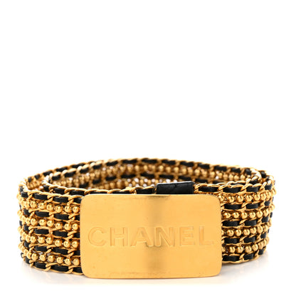 Chanel Lambskin Chain Logo Belt Black Gold 1 of 5