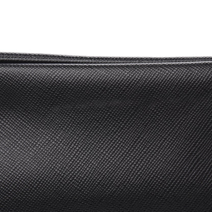 Prada Saffiano Cuir Medium Double Bag Black Fuoco 9 of 10