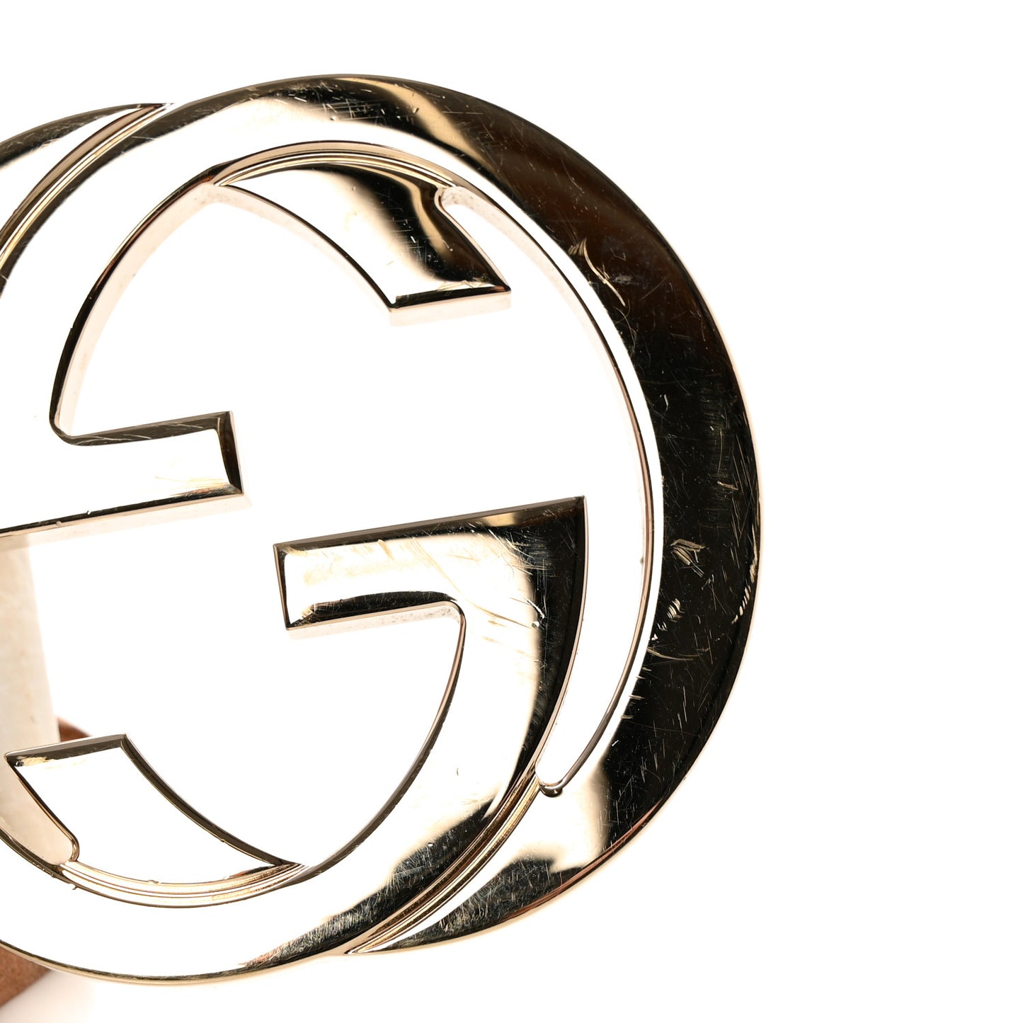 GG Plus Monogram Calfskin Interlocking G 40mm Belt 95 38 White