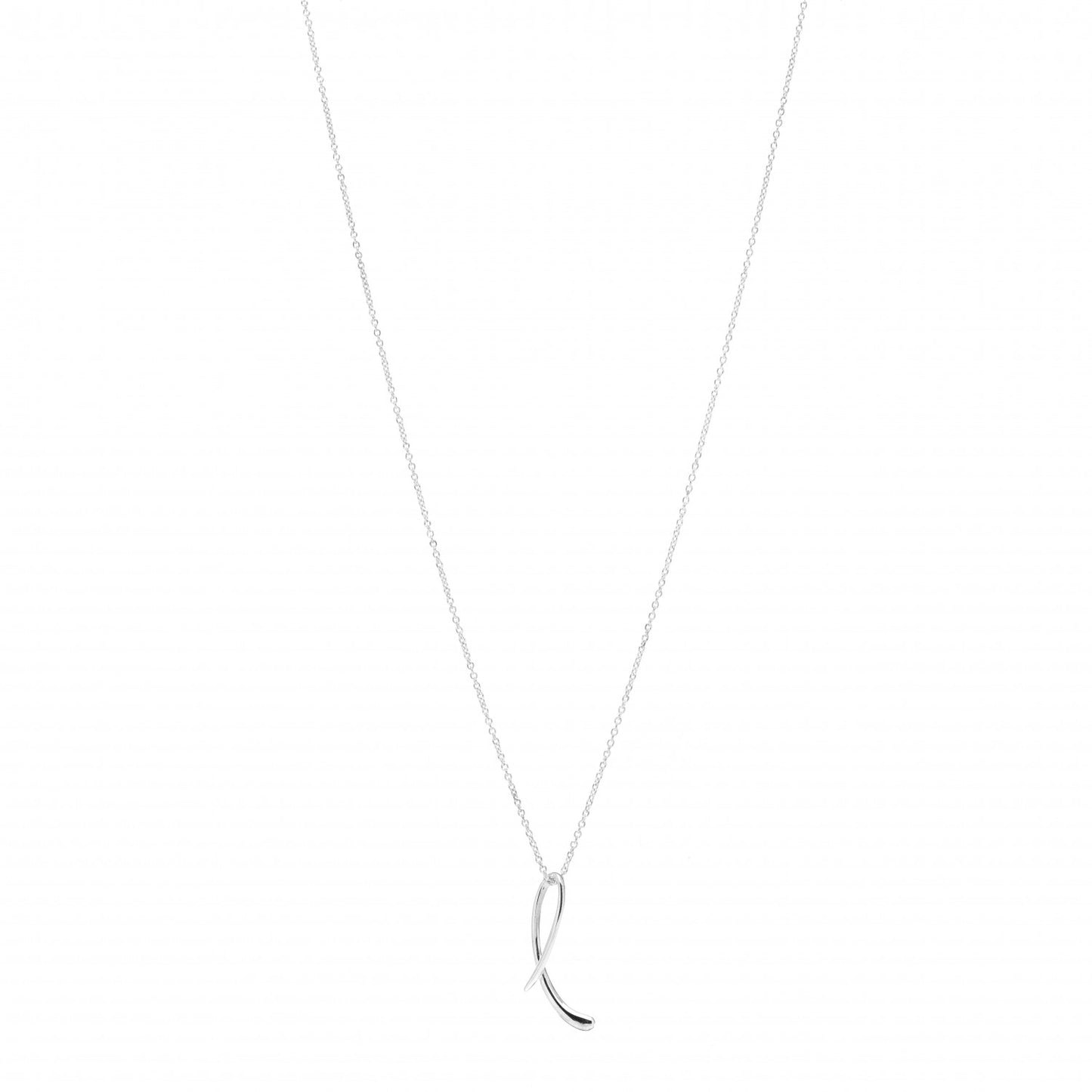 Sterling Silver Elsa Peretti Letter L Pendant Necklace