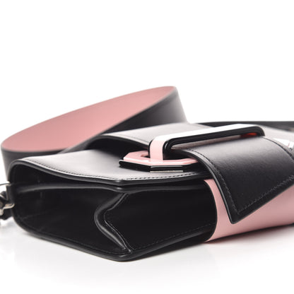 Prada City Calf Plex Ribbon Bag Black Rosa 5 of 9