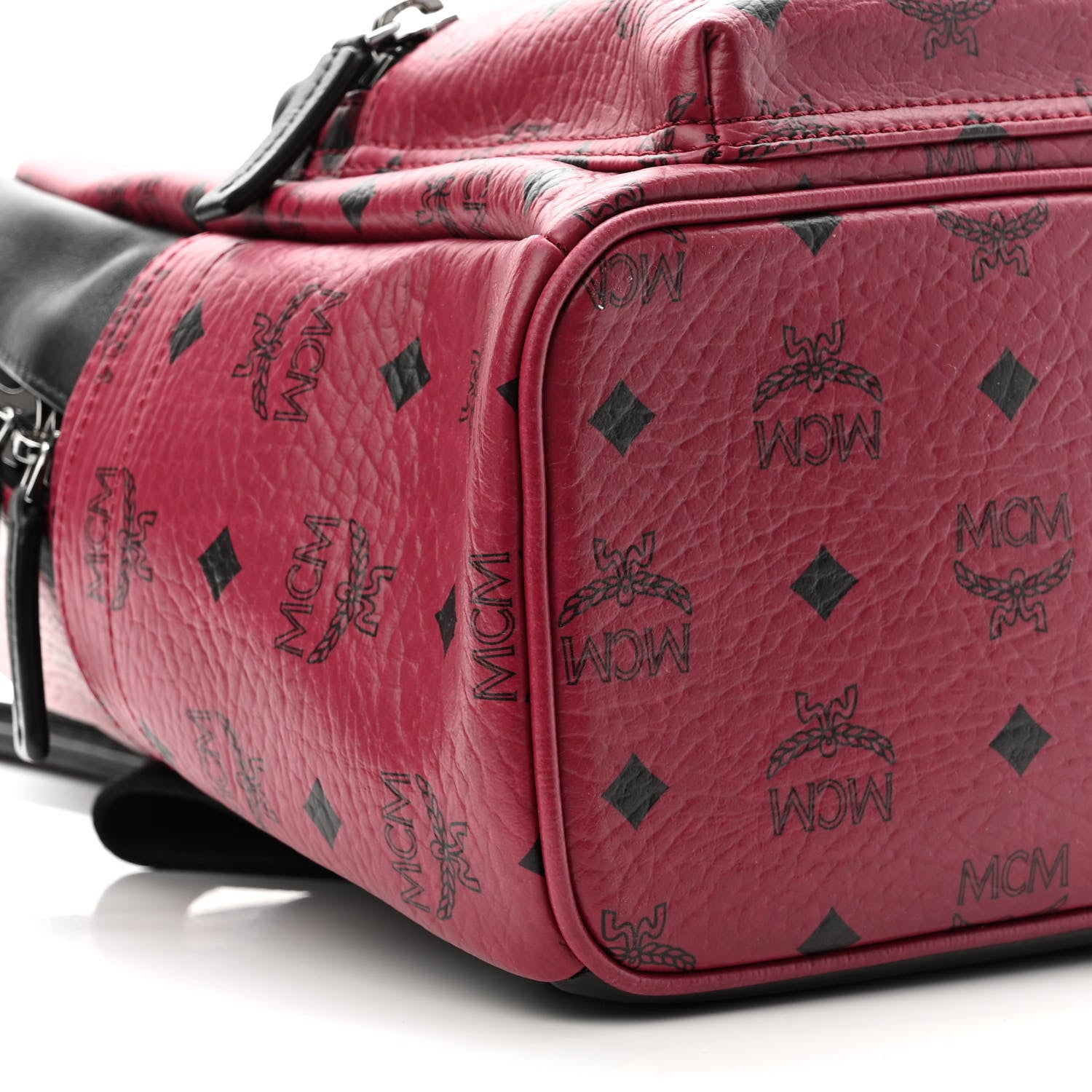 MCM Visetos Small Stark Backpack Burgundy 8 of 9