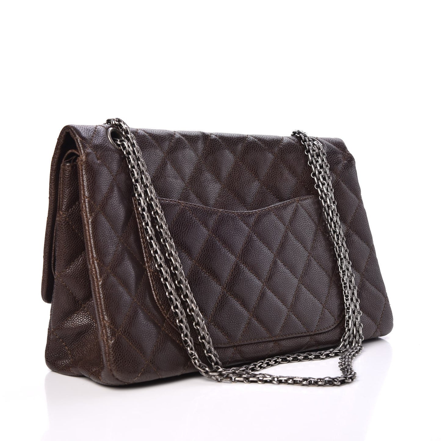 Caviar Quilted 2.55 Reissue 227 Flap Dark Brown