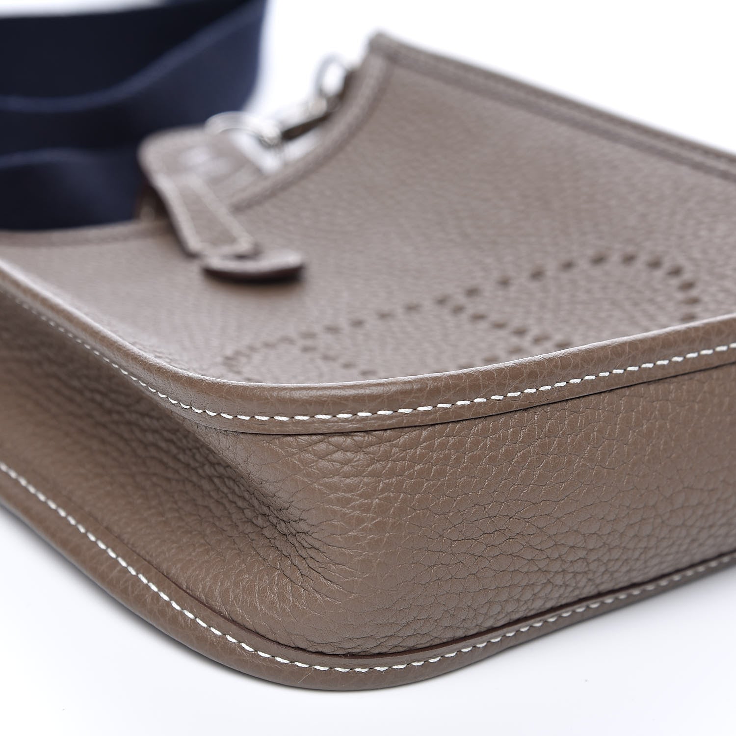 Hermes Taurillon Clemence Amazone Evelyne TPM Etoupe Bleu Indigo 8 of 11