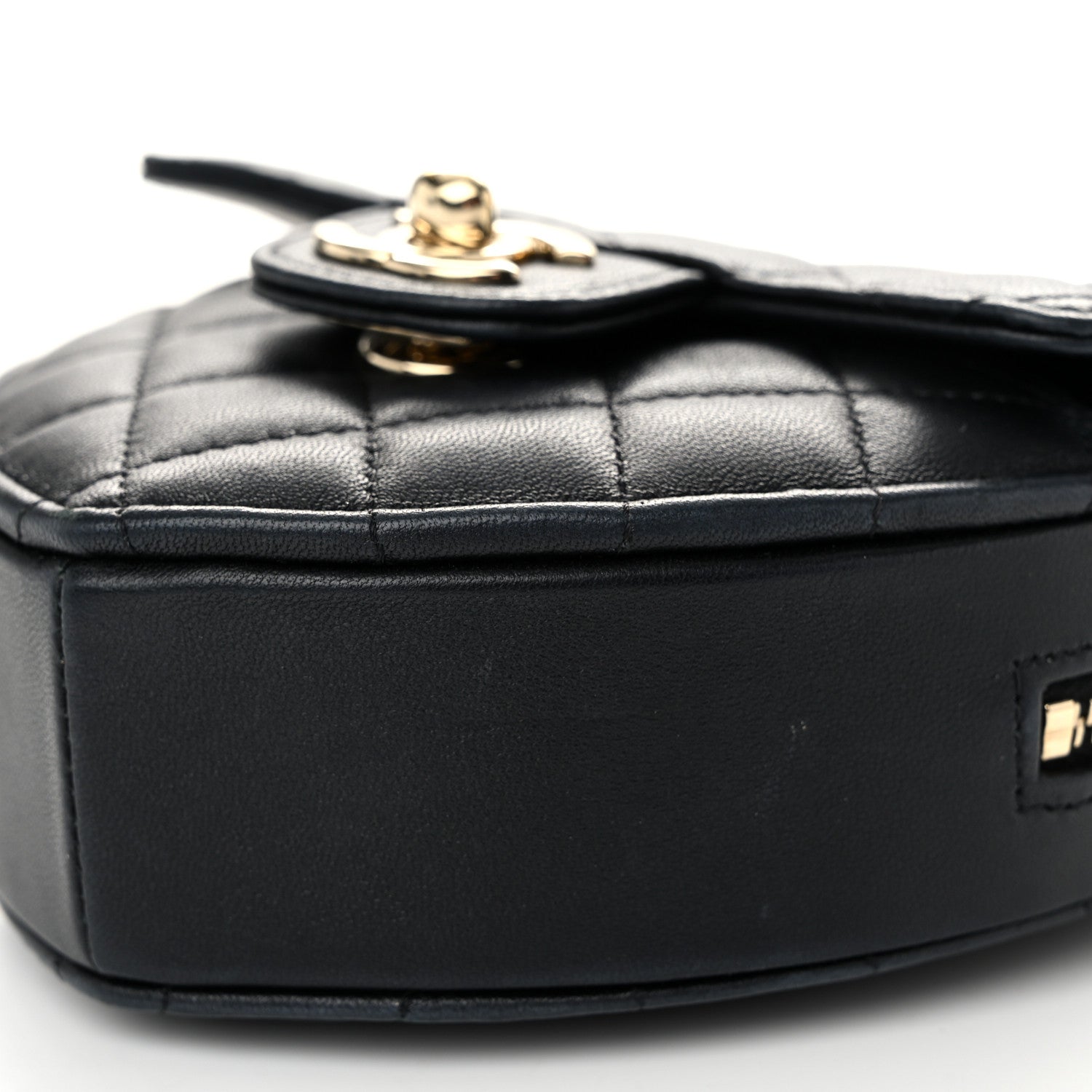 Chanel Lambskin Quilted CC In Love Heart Clutch With Chain Black 10 of 11