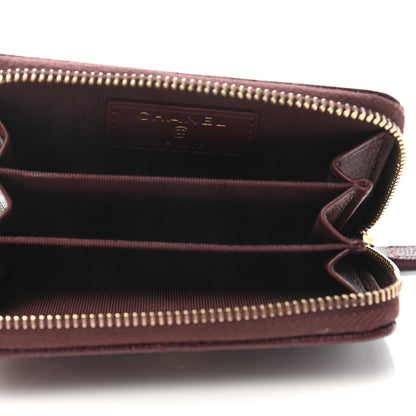 Chanel Caviar Quilted Zip Around Coin Purse Burgundy 5 of 7