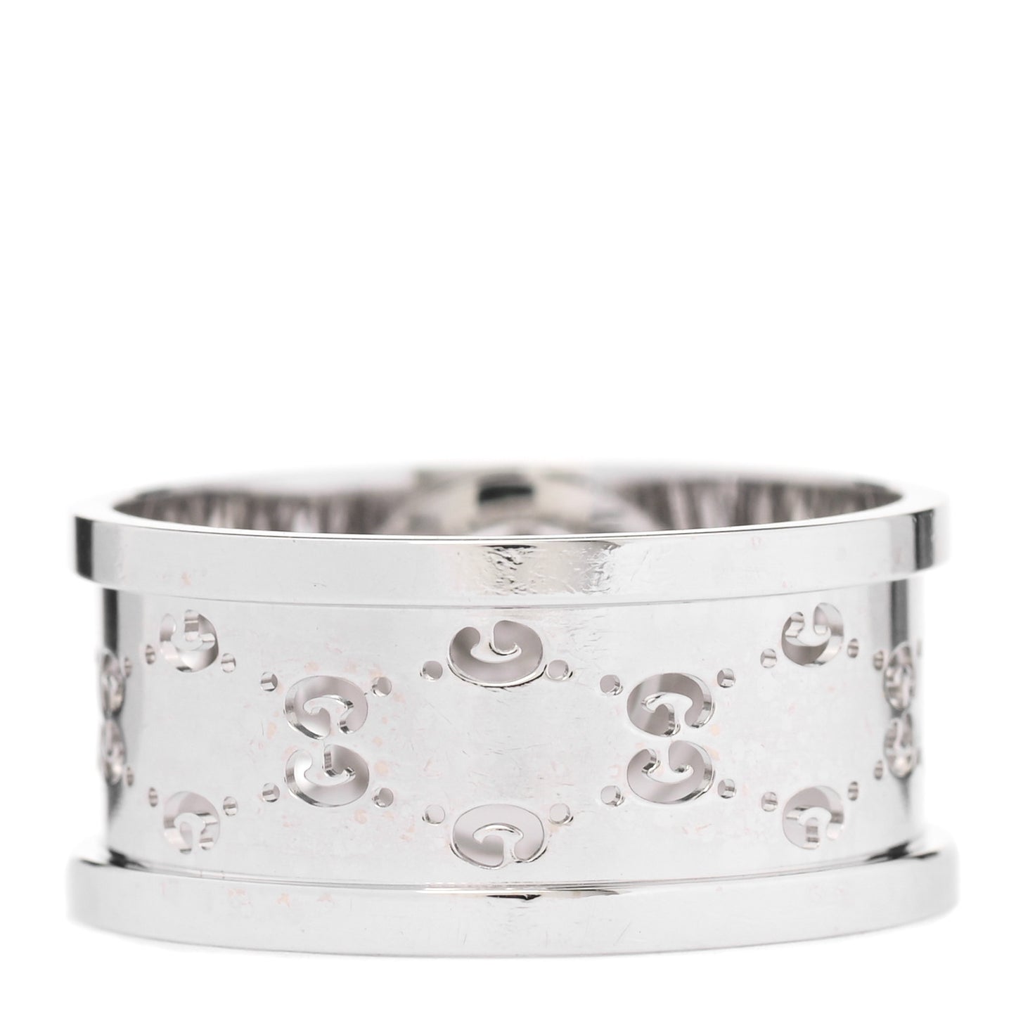 18K White Gold Diamond 10.5mm Icon Twirl Band Ring 63 10.25