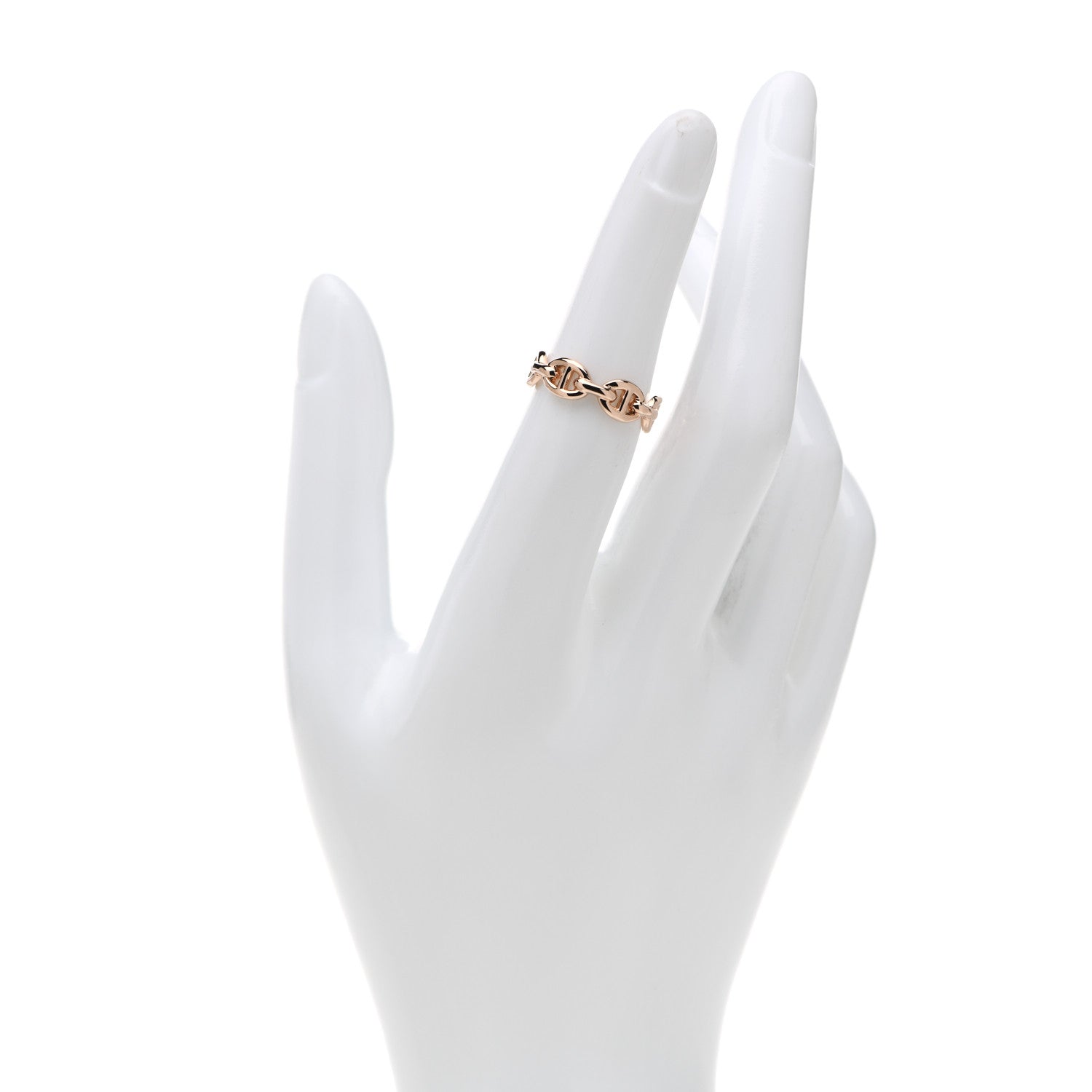 Hermes 18K Rose Gold PM Chaine D'Ancre Enchainee Ring 51 5.75 2 of 6
