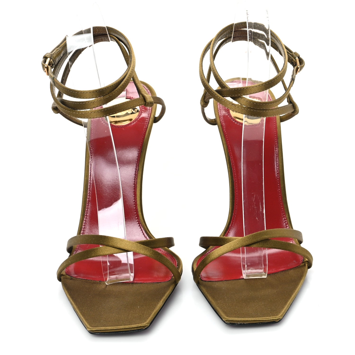 Saint Laurent Crepe Satin Opyum 110 Sandals 39 Cuba Gold 3 of 9