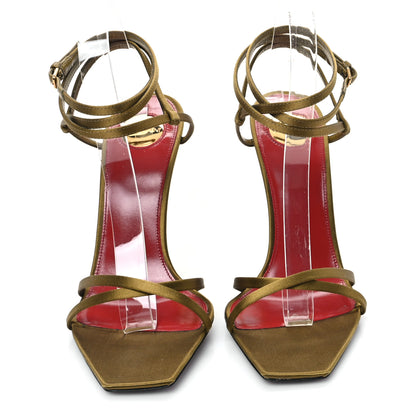 Saint Laurent Crepe Satin Opyum 110 Sandals 39 Cuba Gold 3 of 9