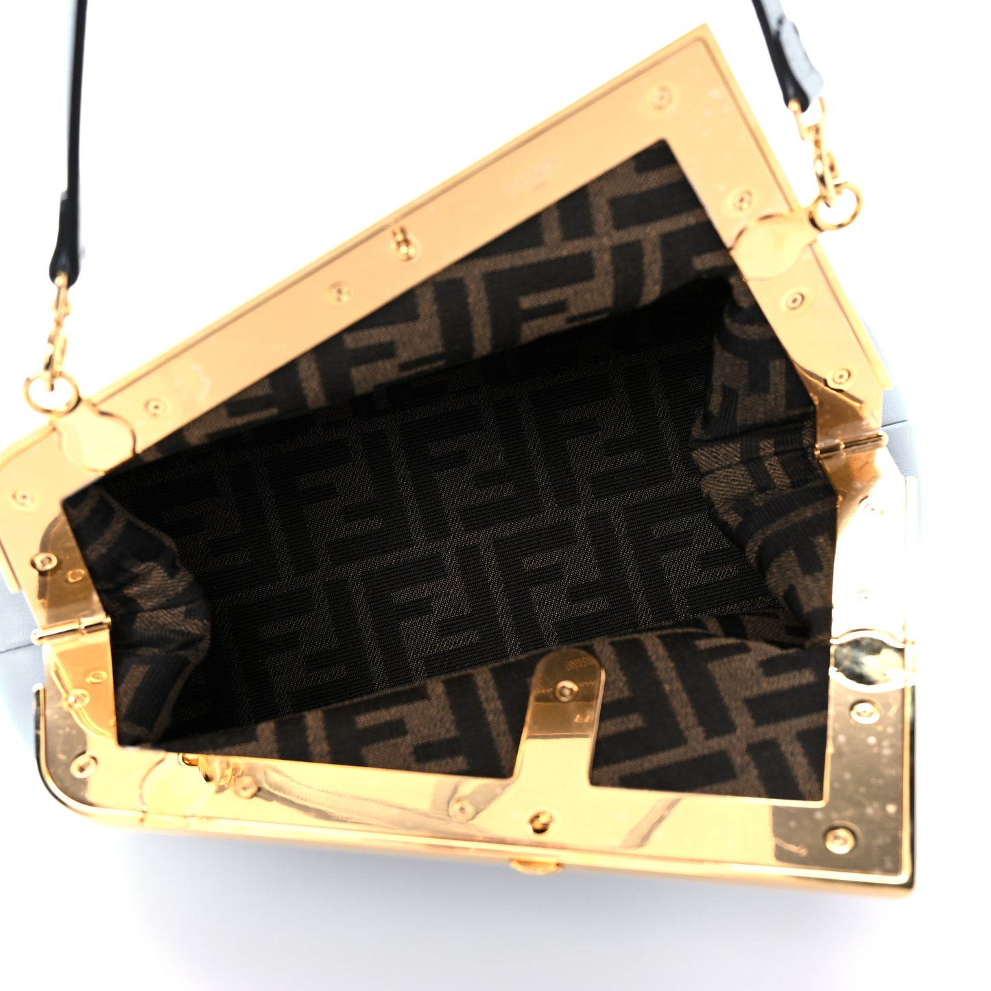 Shiny Nappa Small Fendi First Azzurro Baby