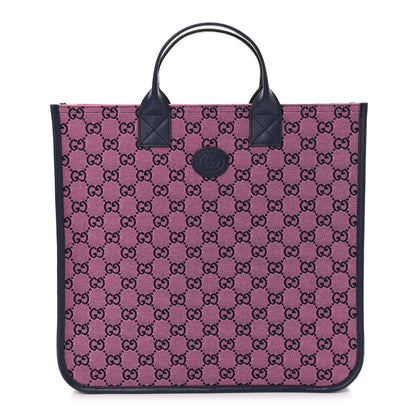 Gucci Monogram Multicolor Small Retro Interlocking G Childrens Tote Pink Blue 1 of 10