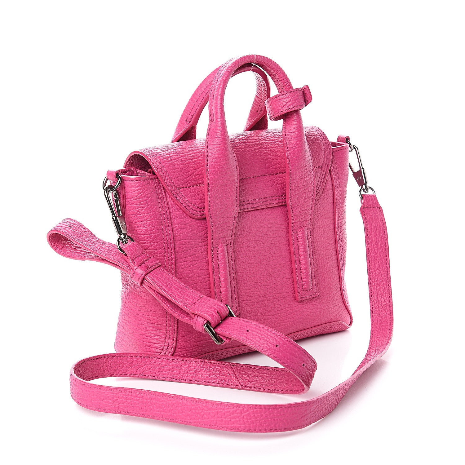 3.1 Phillip Lim 3.1 Textured Calfskin Mini Pashli Satchel Fuchsia 2 of 8