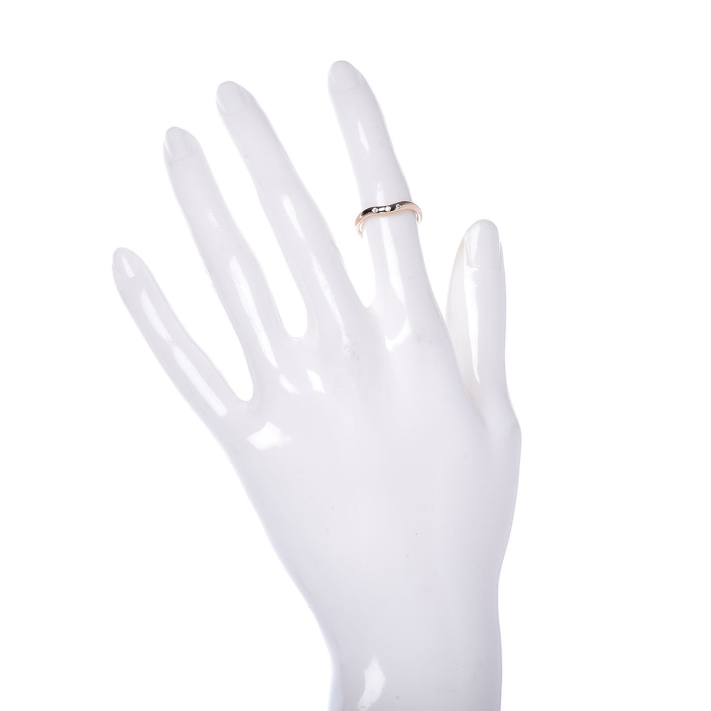 18K Rose Gold Diamond Elsa Peretti Wedding Band Ring 48 4.5