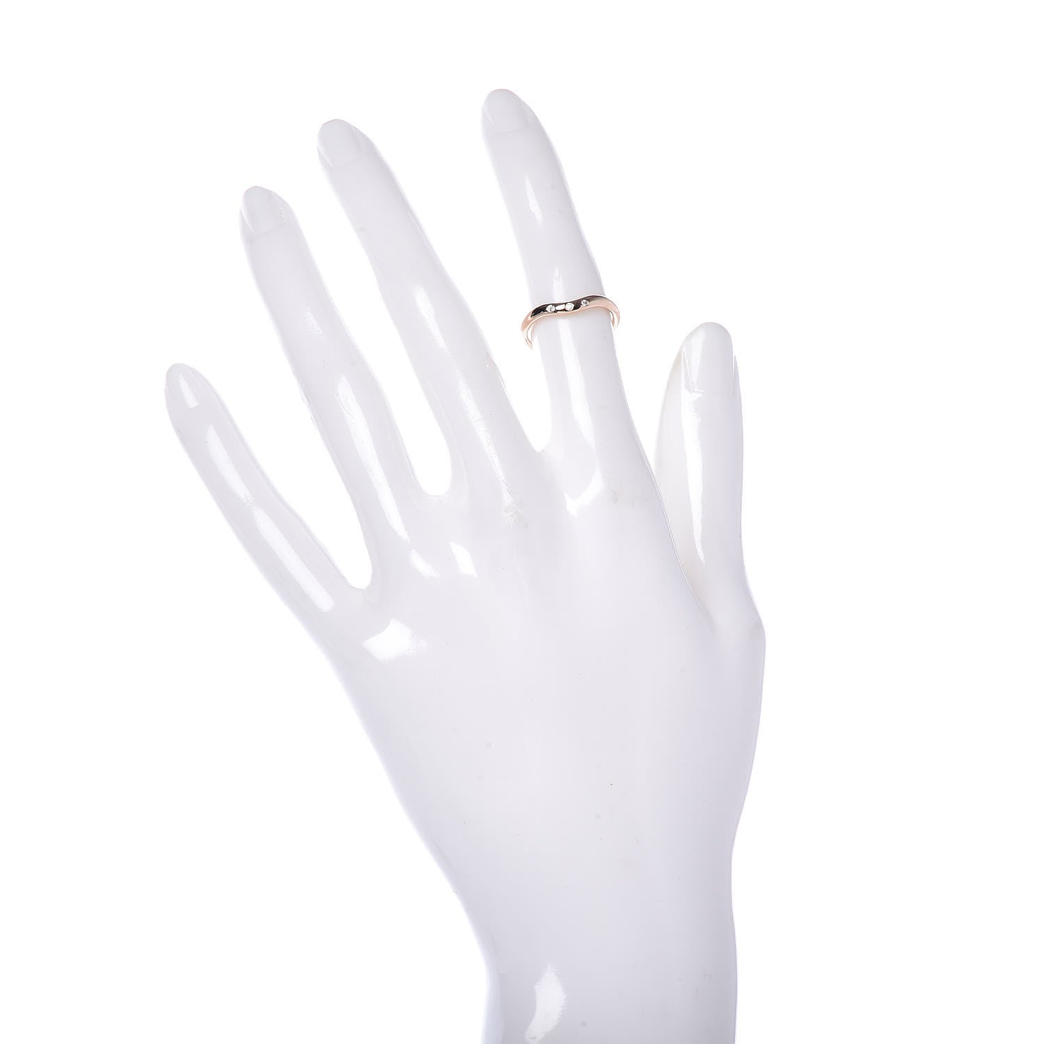 Tiffany 18K Rose Gold Diamond Elsa Peretti Wedding Band Ring 48 4.5 2 of 6