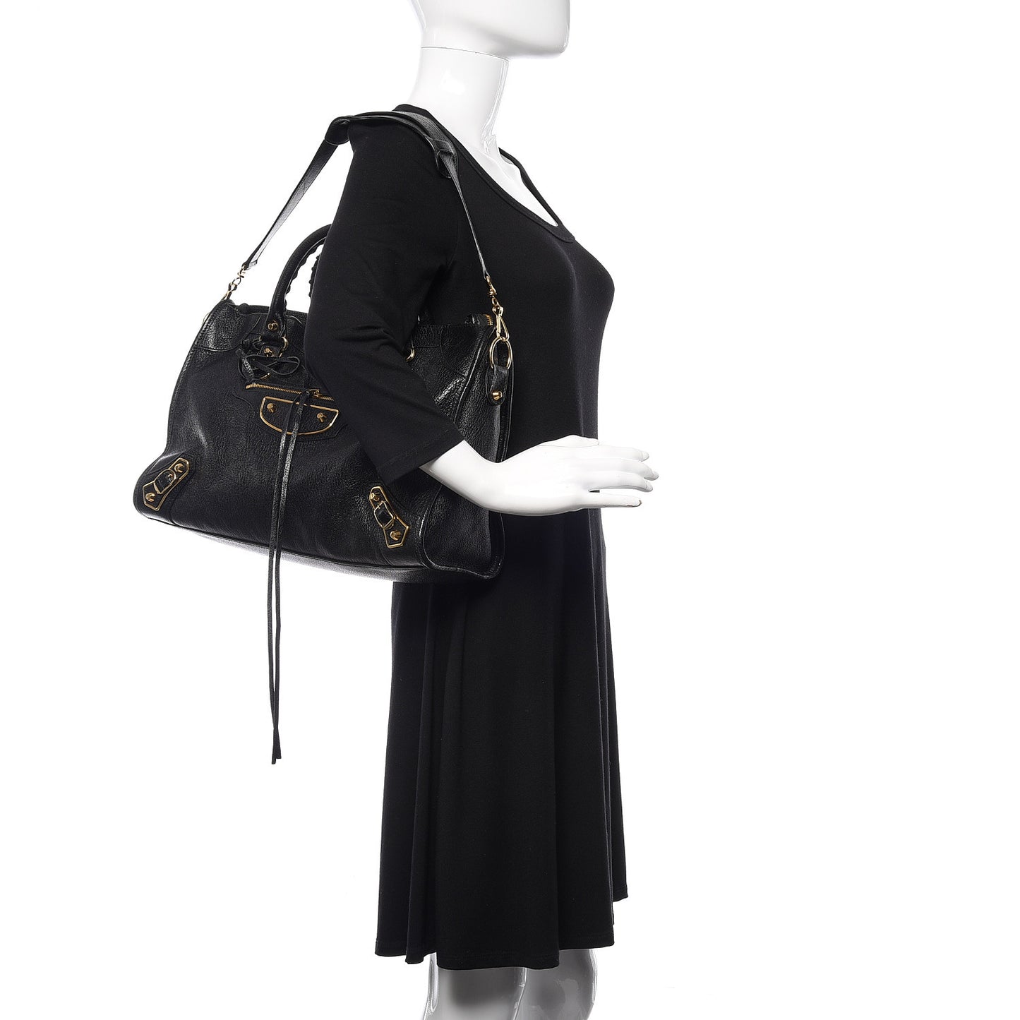 Chevre Gold Metallic Edge Hardware City Black