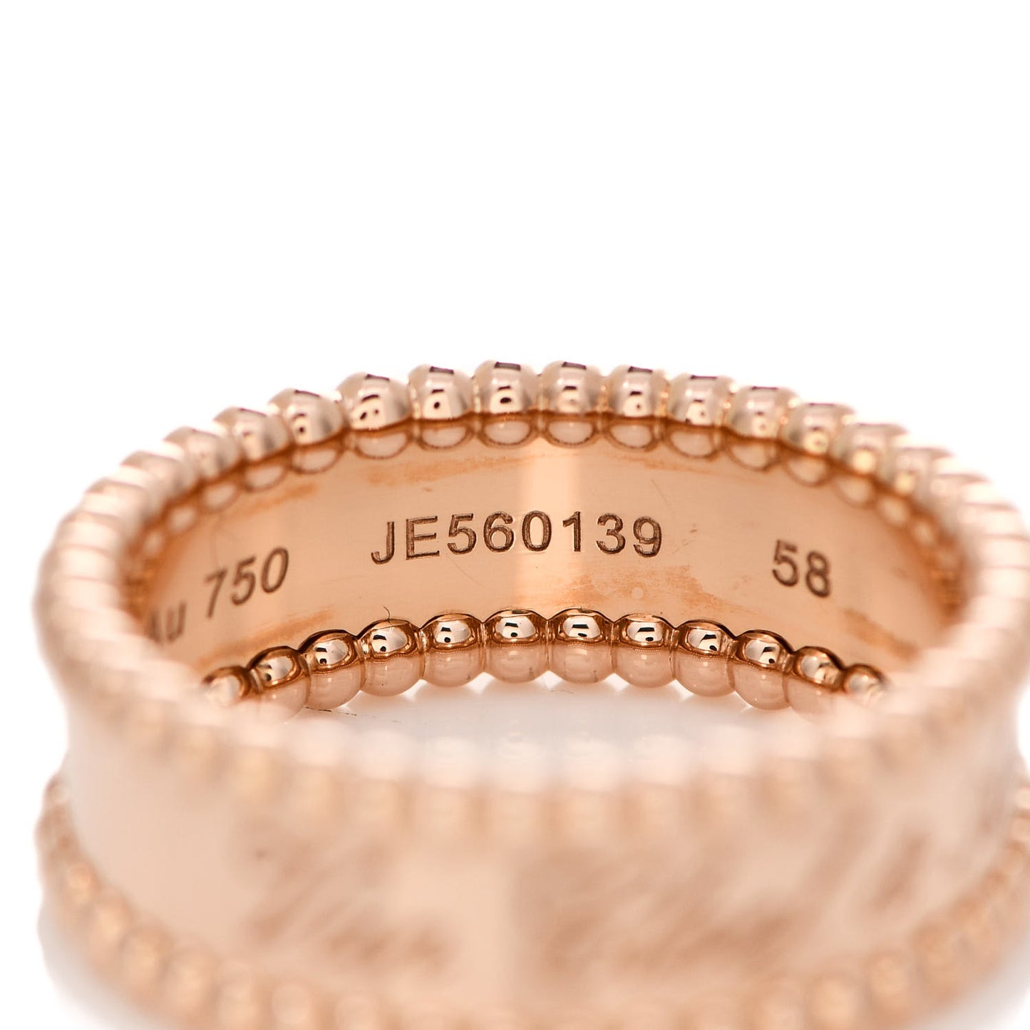 18K Rose Gold Perlee Signature Ring 58 8.25