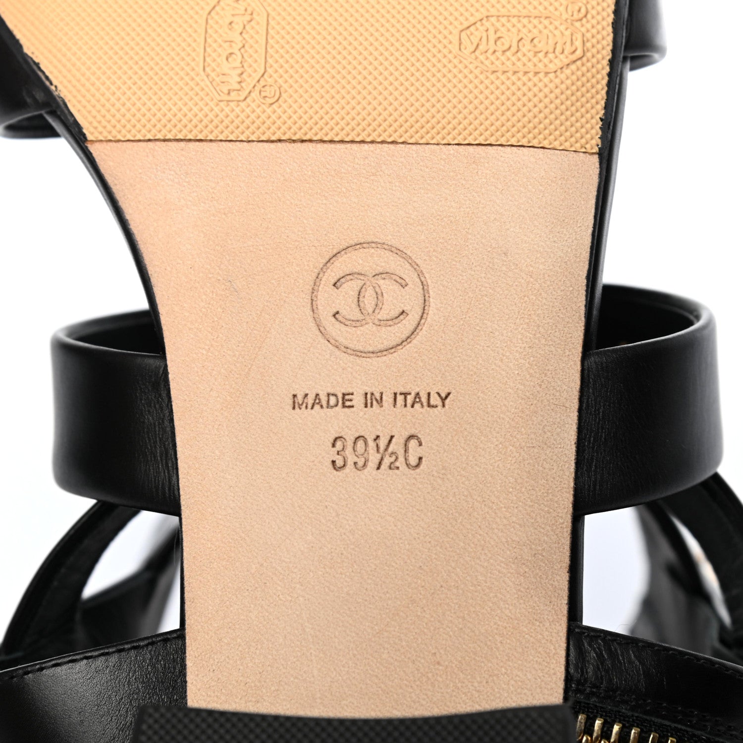 Chanel Calfskin Gladiator Sandals 39.5 Black 6 of 9