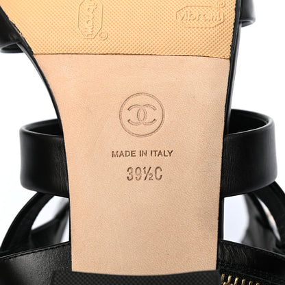Chanel Calfskin Gladiator Sandals 39.5 Black 6 of 9