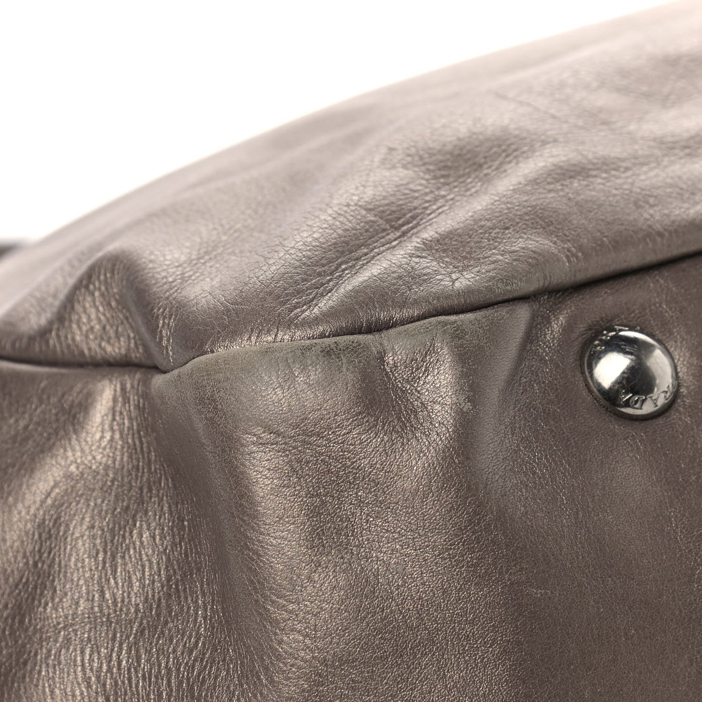 Metallic Soft Calfskin Two Pocket Hobo Fumo Mordore