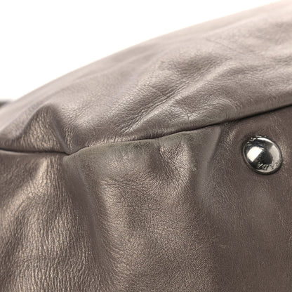 Prada Metallic Soft Calfskin Two Pocket Hobo Fumo Mordore 9 of 18