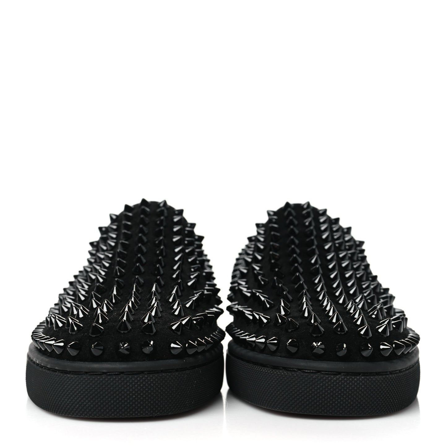 Suede Mens Roller Boat Spiked Flat Sneakers 39 Black