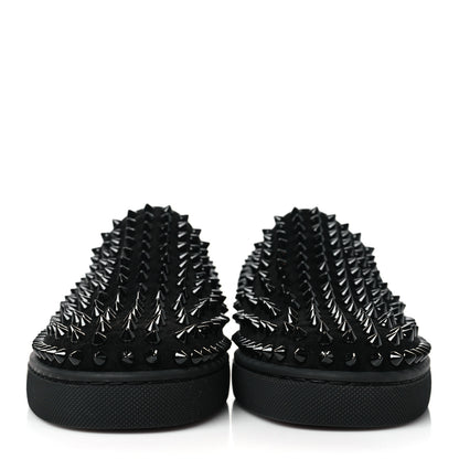 Christian Louboutin Suede Mens Roller Boat Spiked Flat Sneakers 39 Black 2 of 8